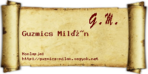 Guzmics Milán névjegykártya