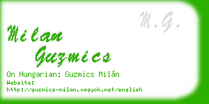 milan guzmics business card